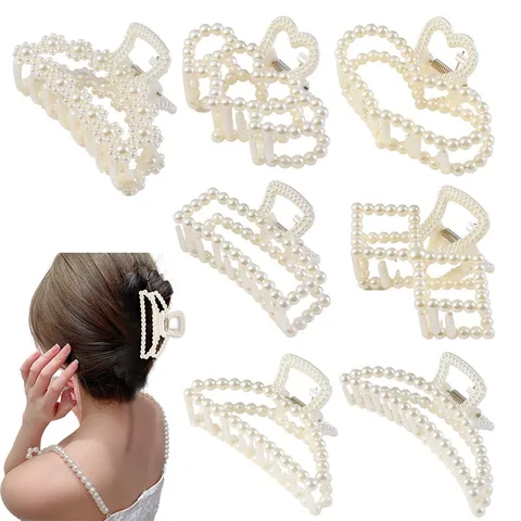 Women's Elegant Lady Heart Shape Bow Knot Plastic Hair Claws