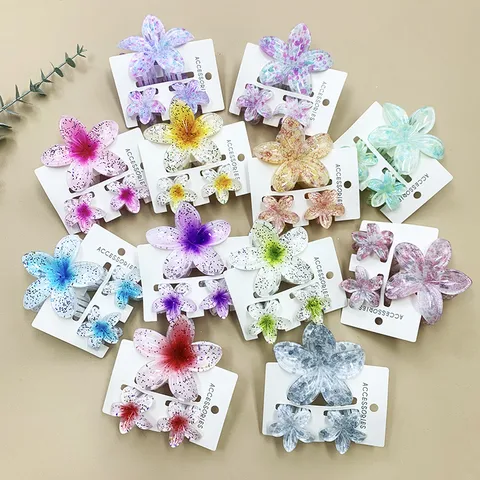 Women's Cute Flower Plastic Resin Stoving Varnish Hair Claws