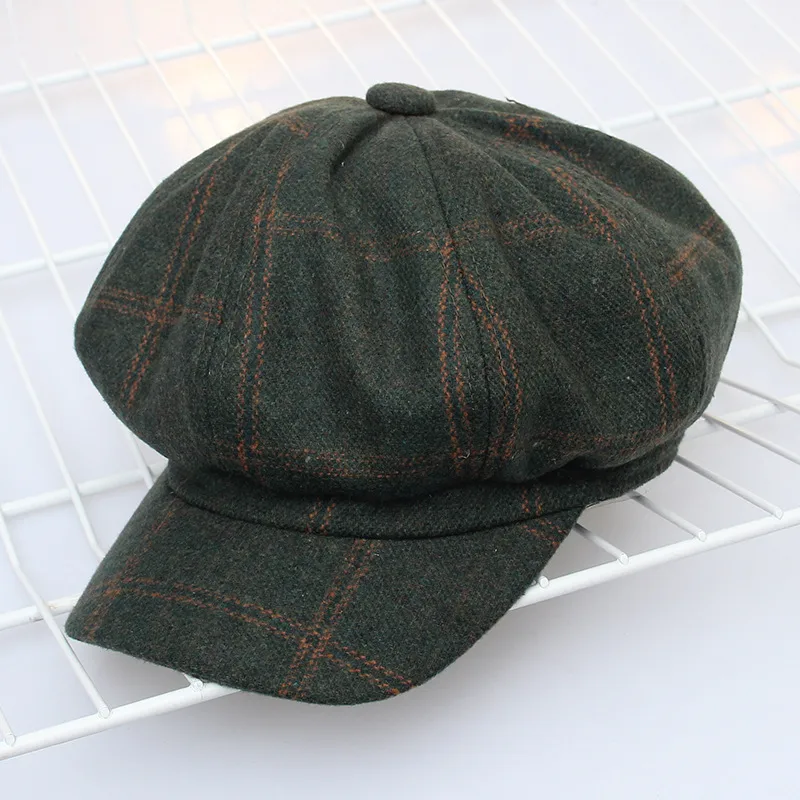 Cloth Korea  Hat  (a-546 Plaid Dark Green) Nhxb0039-a-546-plaid-dark-green