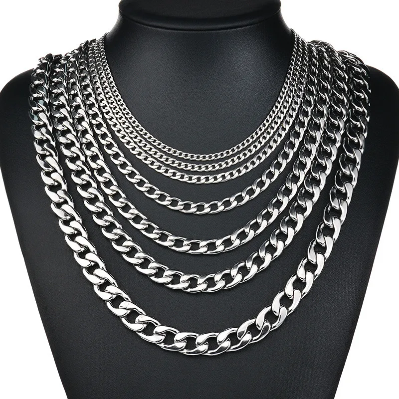 Titanium&stainless Steel Simple Geometric Necklace  (necklace Steel Color 3.5mm*50cm) Nhhf1246-necklace-steel-color-3.5mm*50cm
