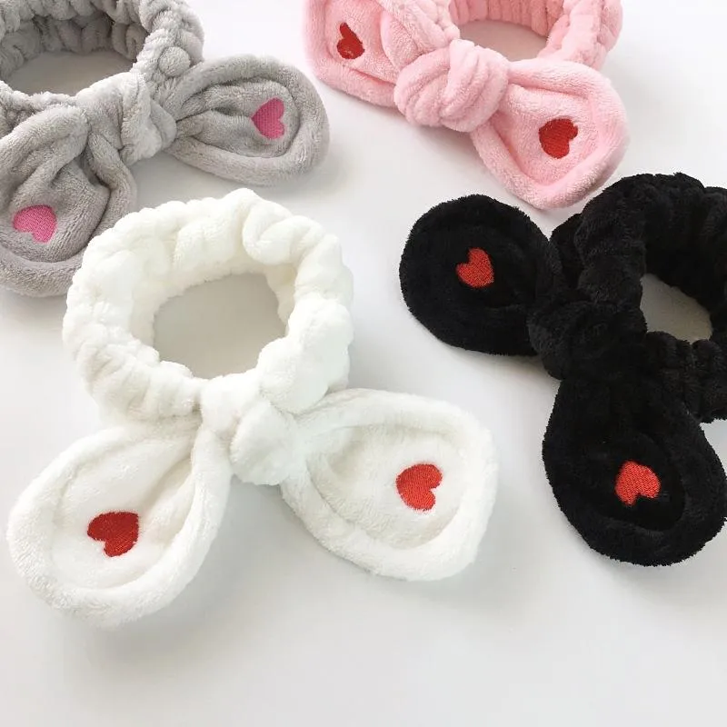 Simple Wild Embroidery Red Little Love Rabbit Ears Hair Band Nhof157671