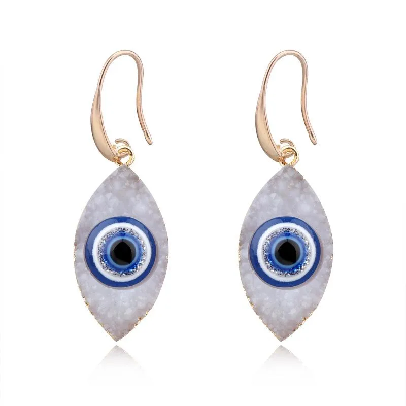 Retro Personality Eyes Imitation Natural Stone Resin Earrings
