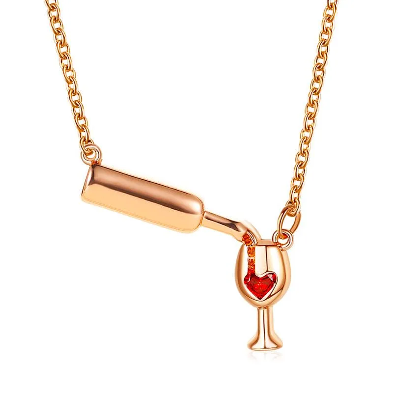 Simple Style Wine Bottle Copper Necklace In Bulk