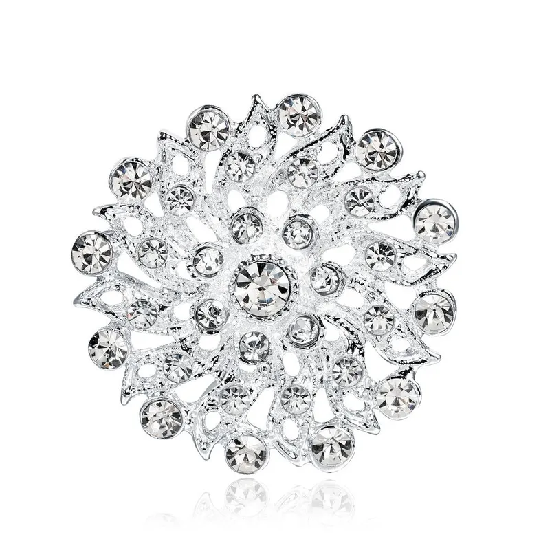 Womens Leaf Rhinestone Heart Hollow Plating Alloy Brooches Nhdr127356