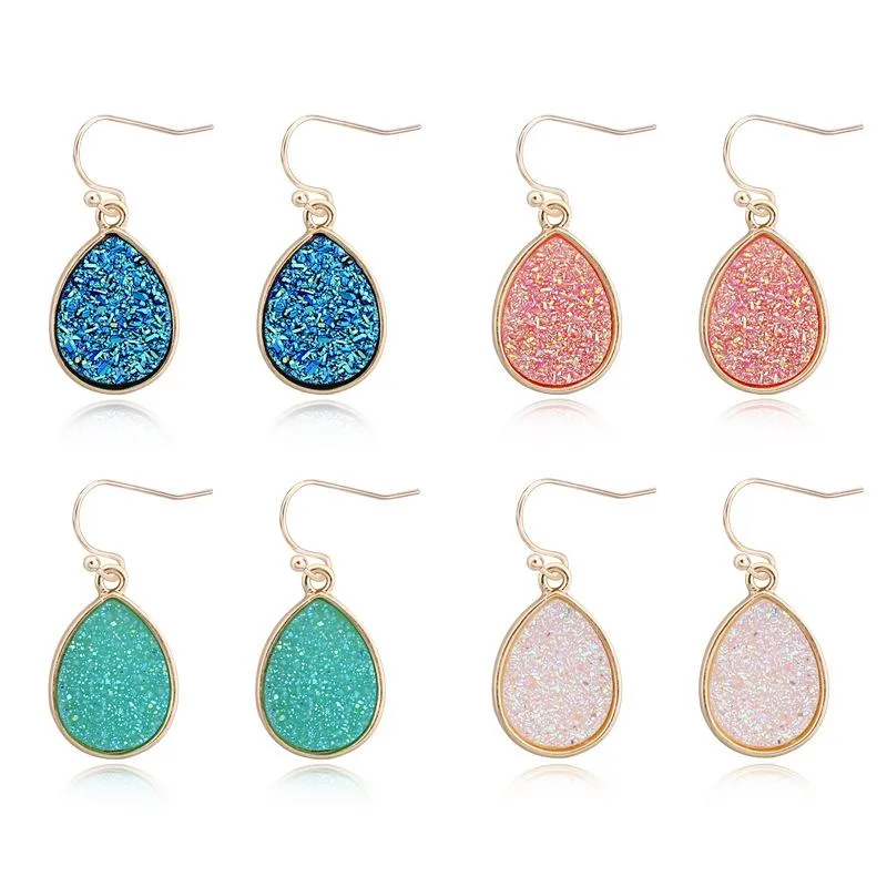 Fashion Vintage Colored Oval Earrings Nhgo136993