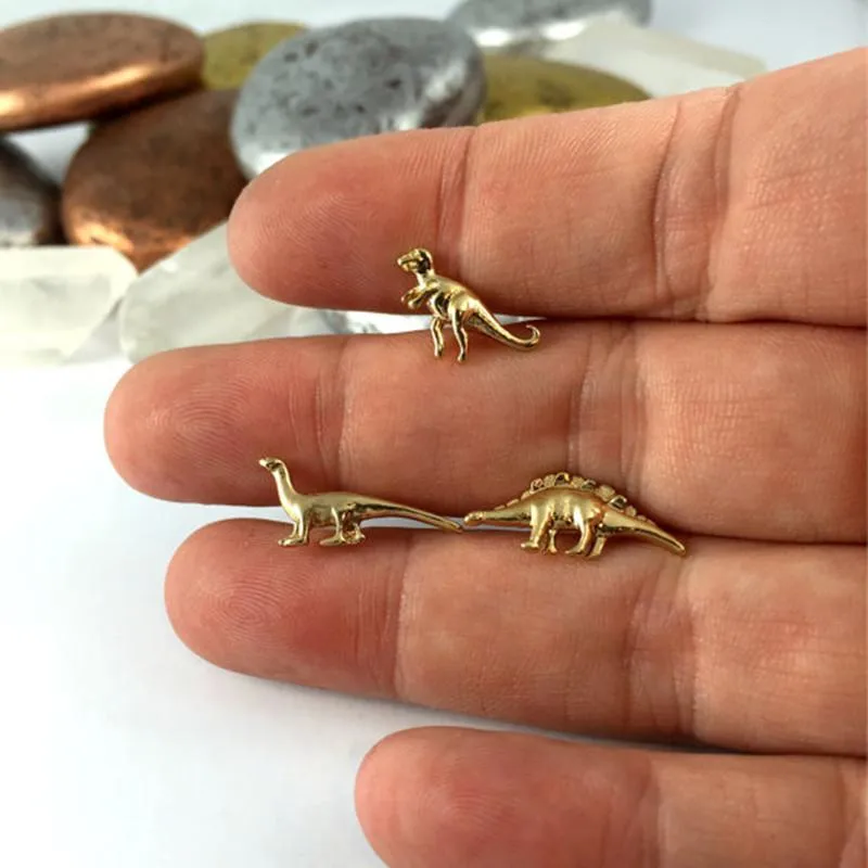 Earrings Gold Plated Silver Dinosaur Little Monster Earrings Wholesale