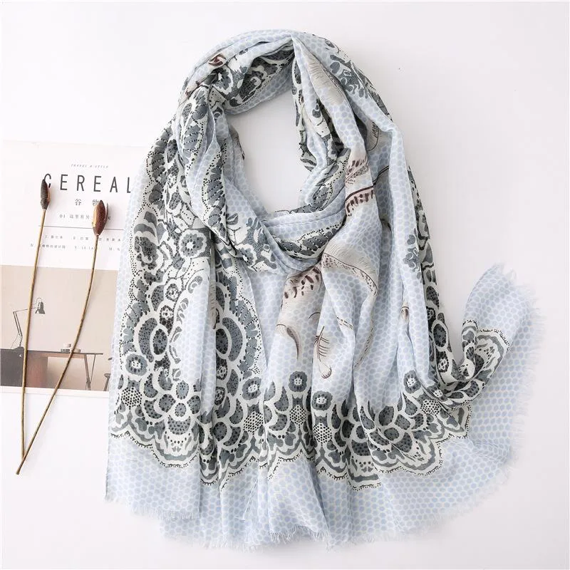 Cotton And Linen Scarf Women Spring And Autumn Wild Feather Plain Pattern Long Shawl Women Suppliers