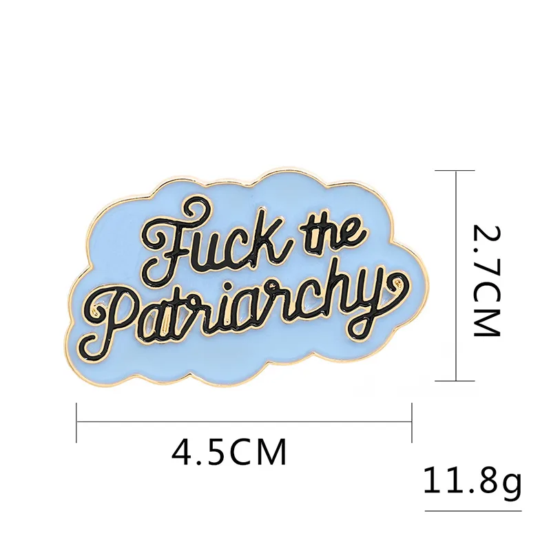 New Style Brooch Creative Badge Sovereign Cloud Lettering Enamel Badge Fuck The Patiianchy Wholesale Nihaowholesale