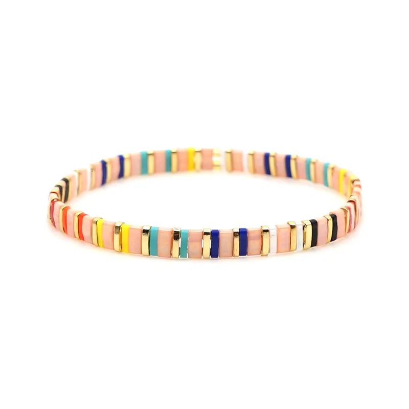 Rainbow Style Fashion Beach Bohemian Bracelet Imported Tila Beaded Jewelry Wholesale Nihaowholesale