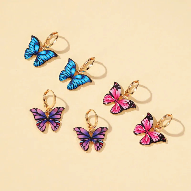 New Color Butterfly Earrings Dream Butterfly Earrings Hot Sale Earrings Wholesale Nihaowholesale