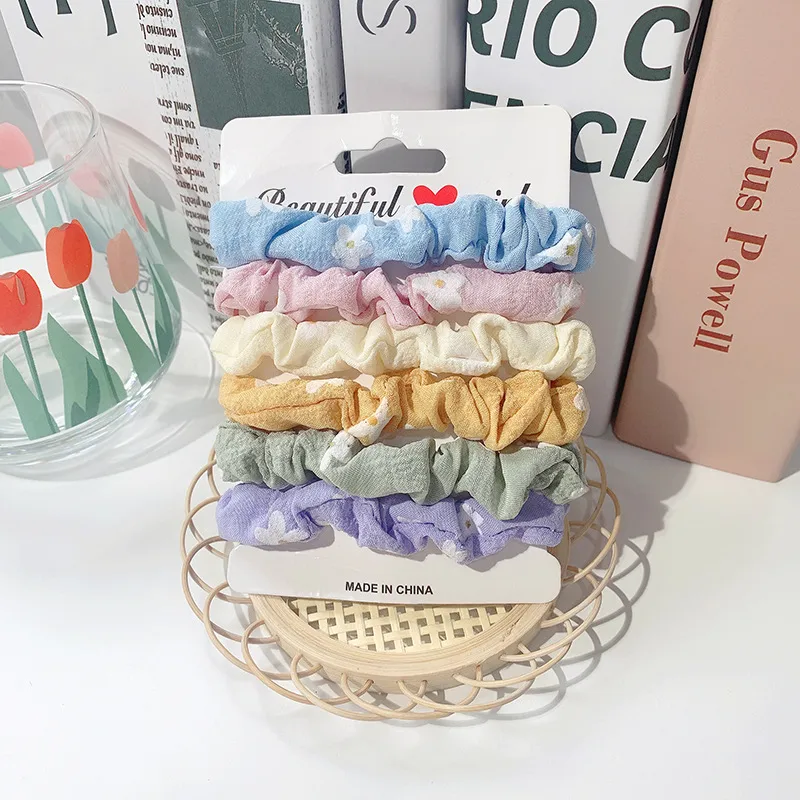 Korean Hair Accessories Suit Large Intestine Hair Scrunchies Daisy Girl Head Rope Rubber Band Wholesale Nihaowholesale