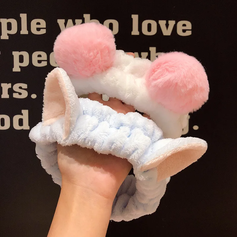 Headband Face Mask Wash Hairband Simple Cat Ears Cute Non-slip Headband Wholesale Nihaowholesale