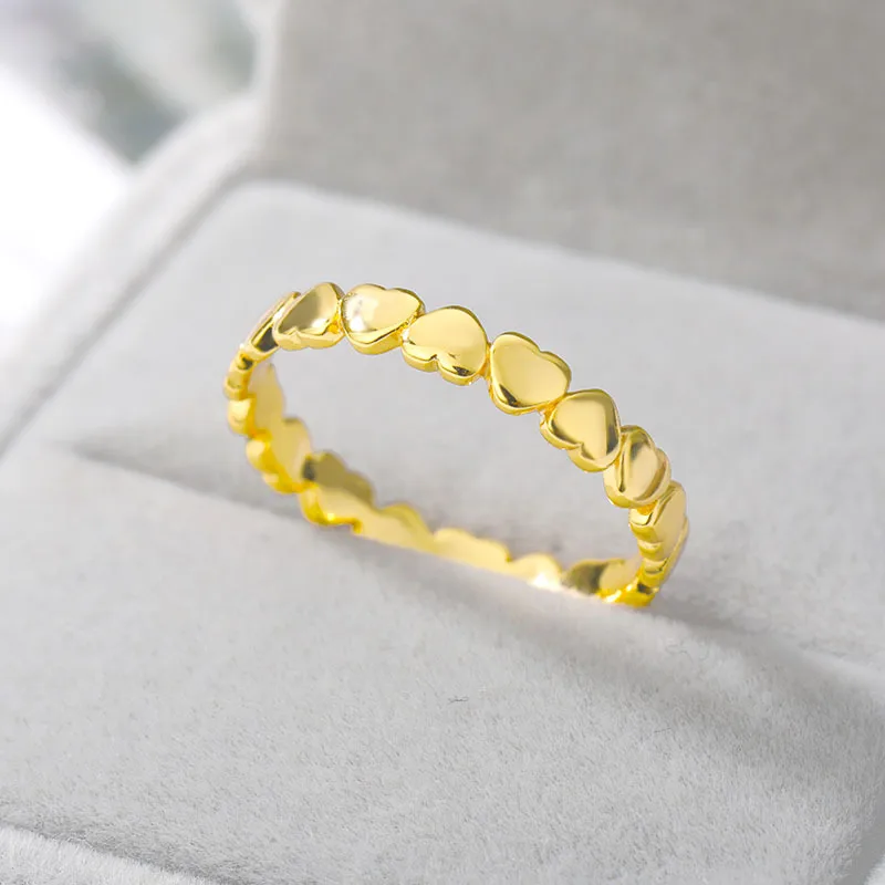 New Heart-shaped Stitching Stainless Steel Ring