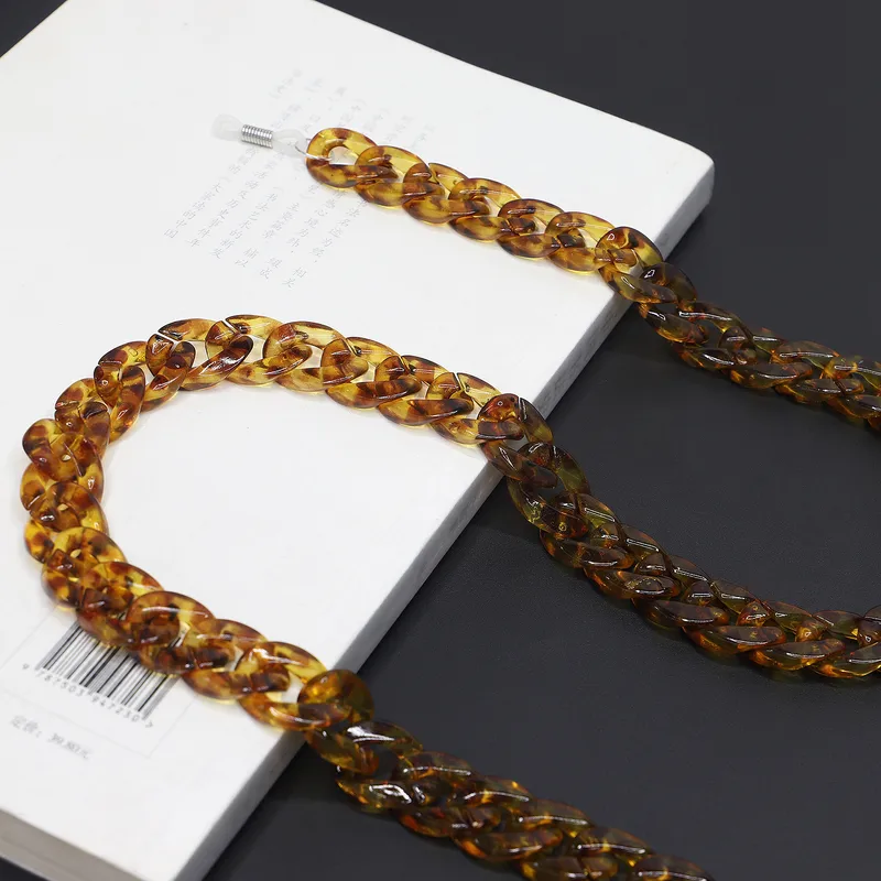 Resin Acrylic Plastic Acetate Hawksbill Leopard Print Glasses Cord Chain Environmental Protection Eyeglasses Chain Anti-lost