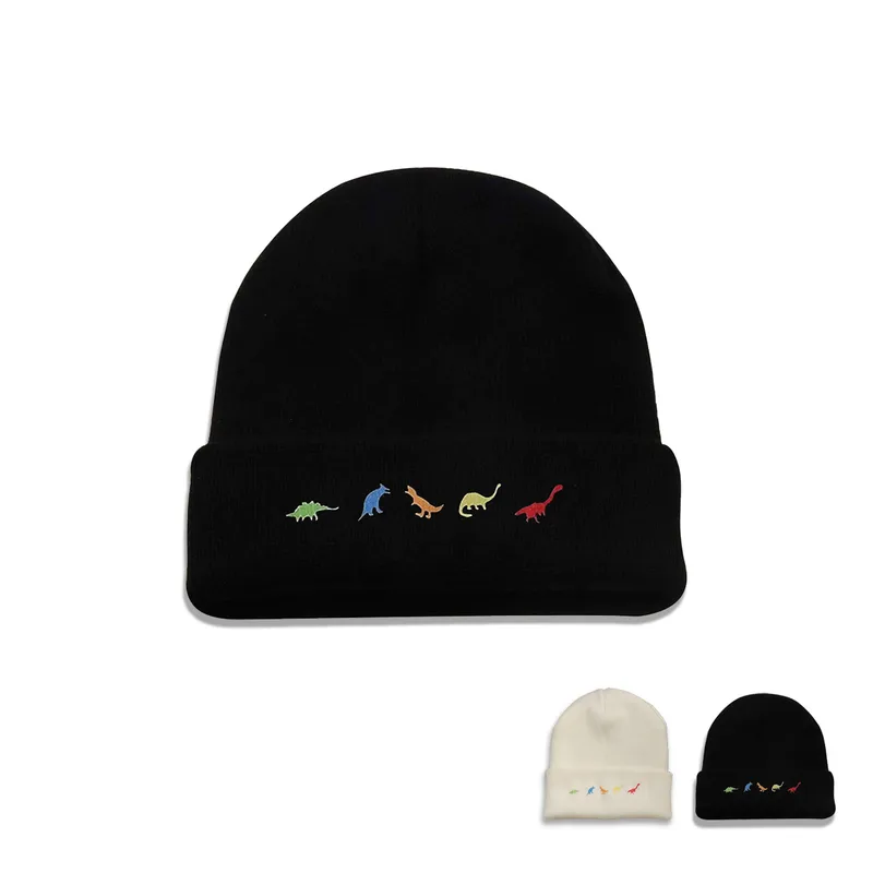 Autumn And Winter Fashion Cold-proof Woolen Hat Korean Version Trend Personality Five Dinosaur Knitted Hat