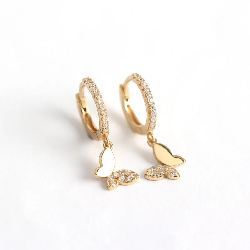 925 Sterling Silver Gem Insect Earrings