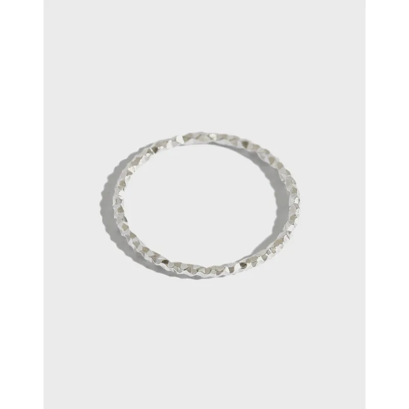 Korean Version Of S925 Sterling Silver Fashion Car Flower Flashing Fine Ring Index Finger Ring Joint Tail Ring Female Silver Jewelry