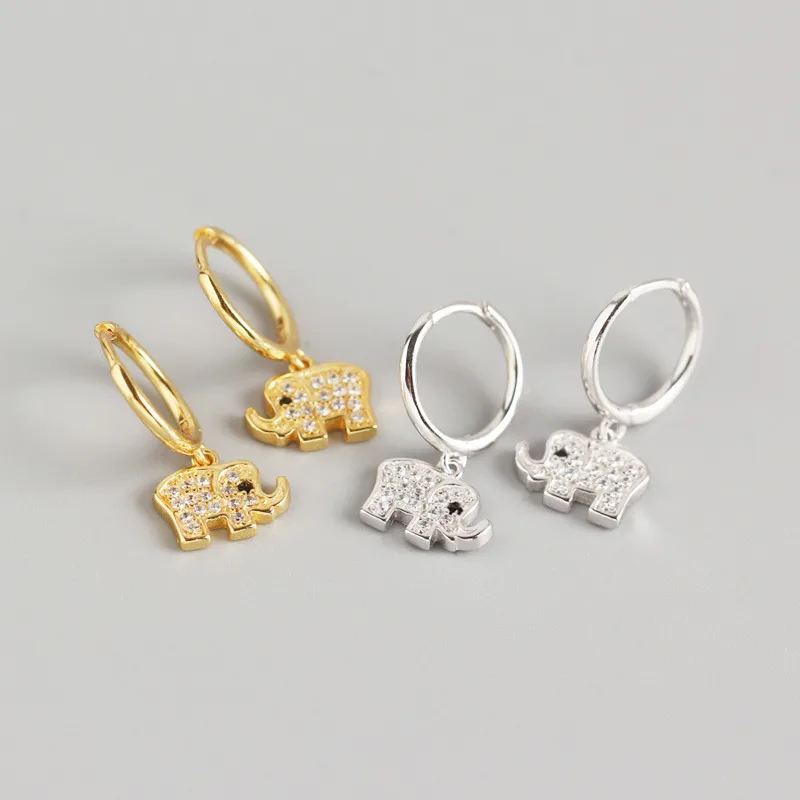925 Sterling Silver Gem Animal Earrings