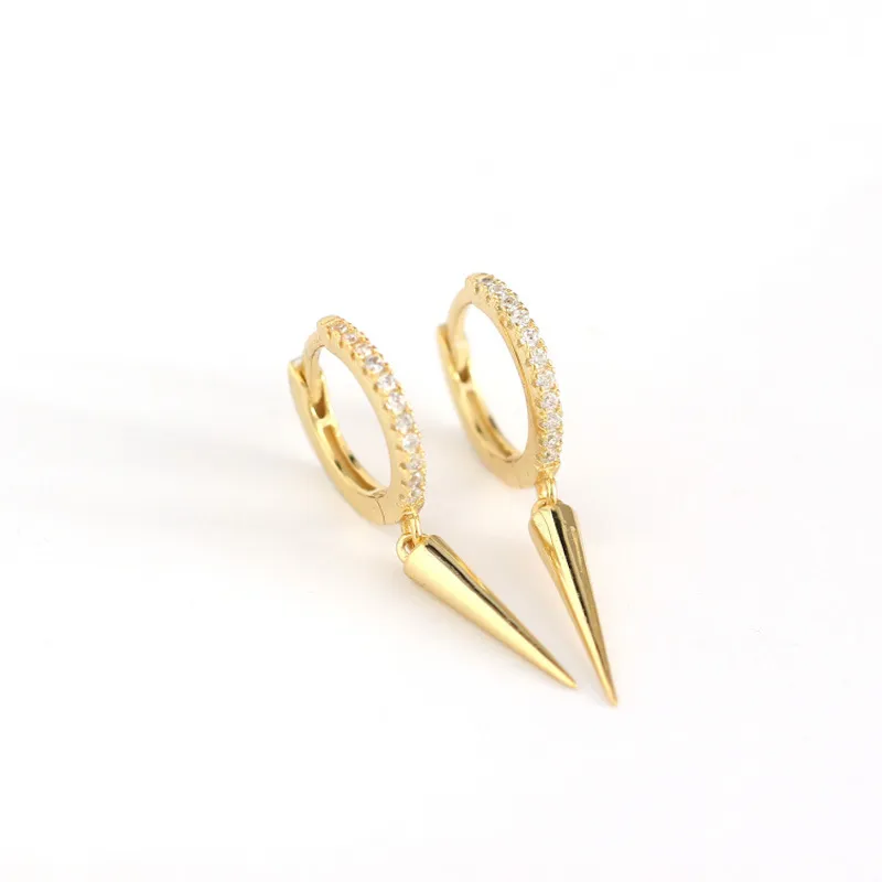 Yhe0267 Foreign Trade Cross-border Light Luxury Earrings S925 Sterling Silver Ins Geometric Long  Minimalist Ear Clip Earrings For Women