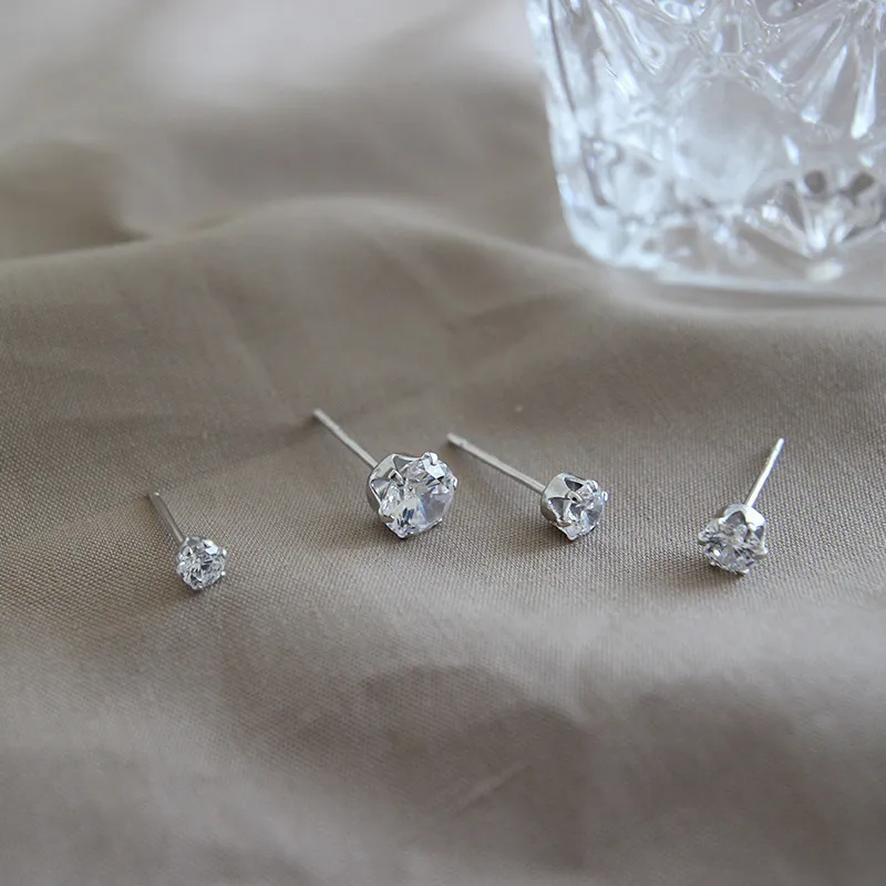 925 Sterling Silver Printing Earrings Ear Studs