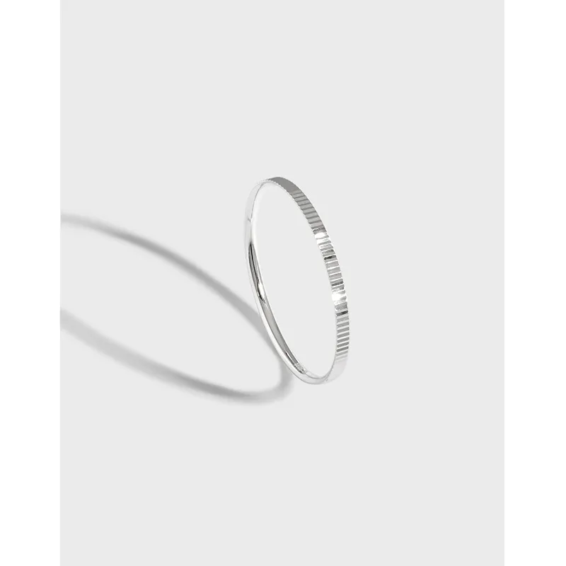 Korean 1.2mm Car Flower Texture S925 Sterling Silver Fine Ring Female Wholesale