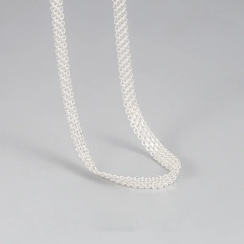 925 Sterling Silver Plating Geometric Long Necklace Necklace Choker