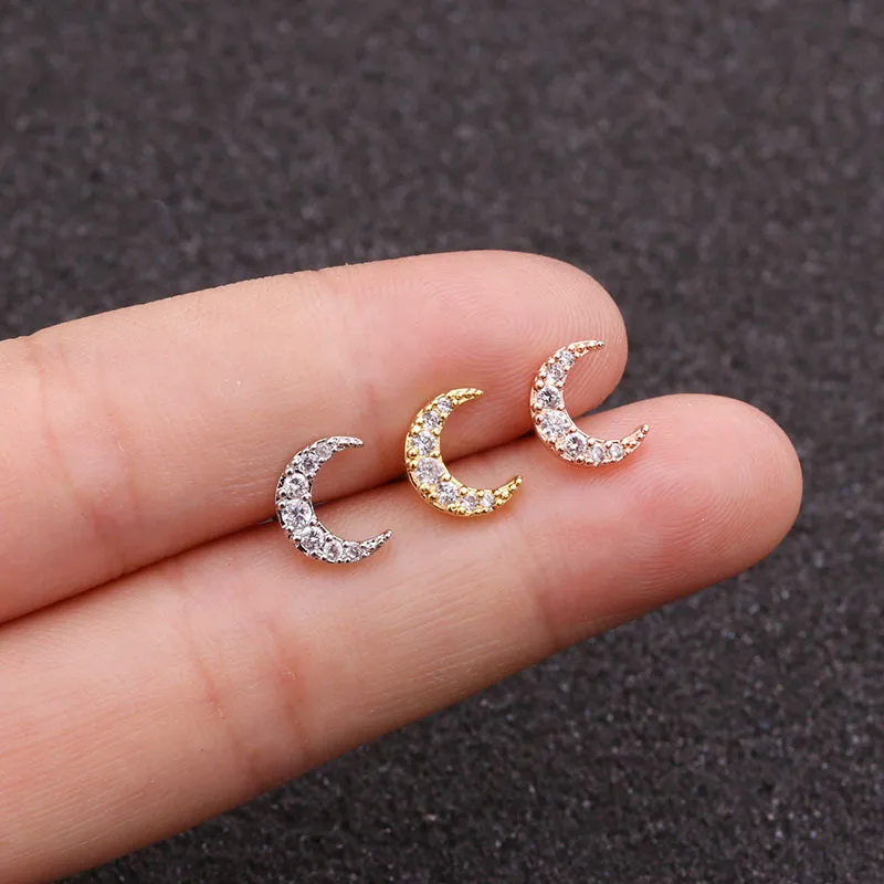 Ear Cartilage Rings & Studs Lady Moon Copper
