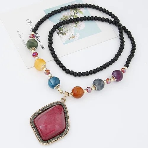 Simple Geometric Pendant Accessories Long Decorative Necklace Sweater Chain