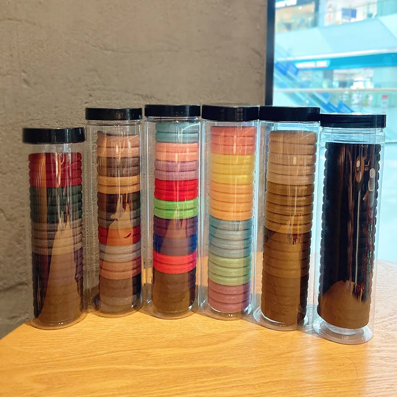 Korean Version Of 20pcs Cans High Elasticity Hair Rope Without Seam Rubber Bands Hair Rope Hair Ring