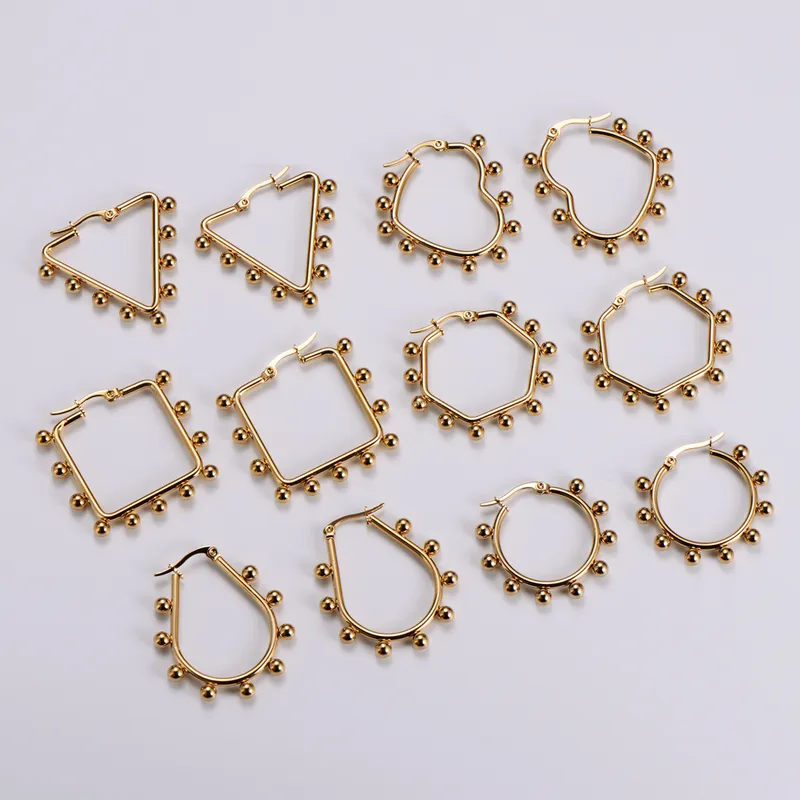 Simple Style Geometric Plating Stainless Steel No Inlaid 18K Gold Plated Earrings
