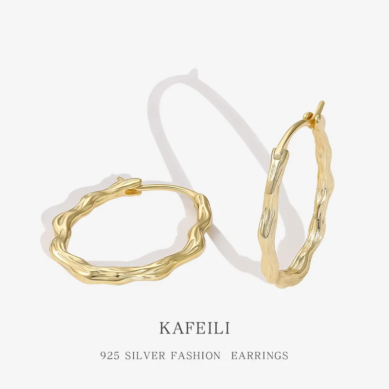 925 Sterling Silver No Inlaid Waves Earrings