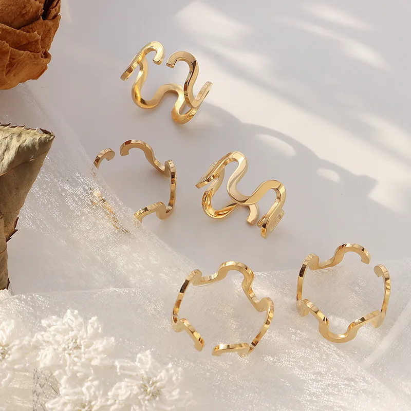 Wholesale Jewelry Fashion Geometric 304 Stainless Steel No Inlaid 18K Gold Plated Plating
