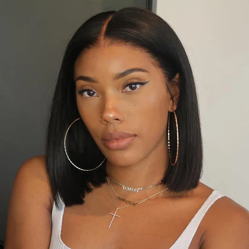 Ladies Chemical Fiber Wigs Short Bob Fashion Short Straight Hair Headgear