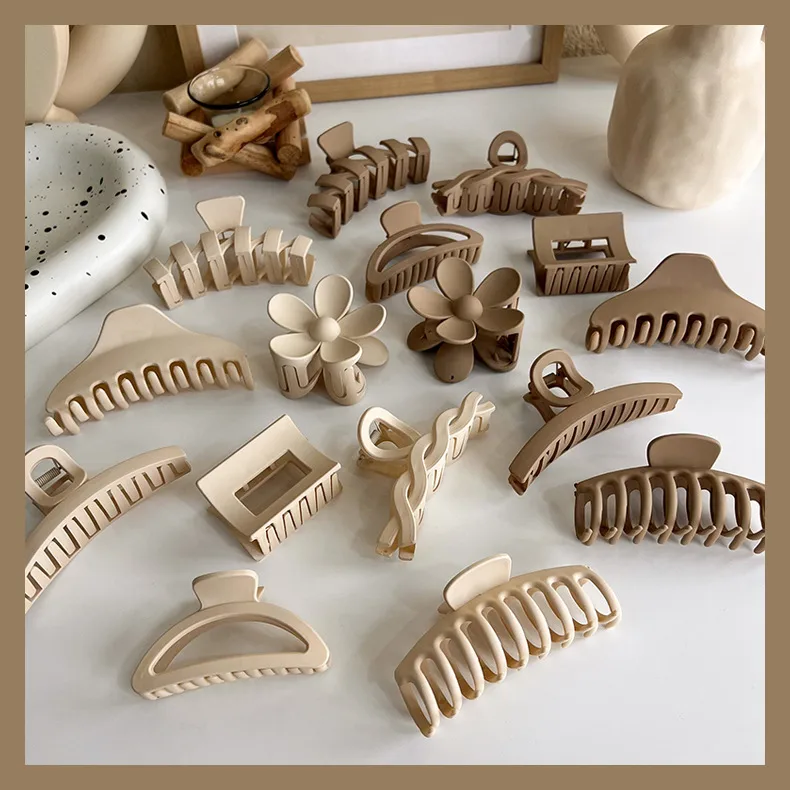New Milk Tea Coffee Color Clip Elegant Temperament Hairpin Simple Hair Accessories