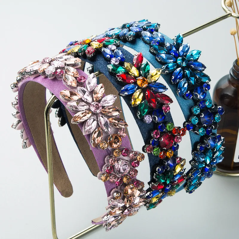 Fashion Shiny Color Crystal Baroque Headband Wholesale