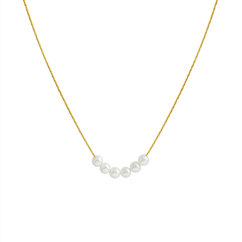 Wholesale Jewelry Pearl 304 Stainless Steel 18K Gold Plated Plating Necklace