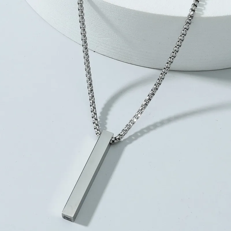 Simple Style Geometric Stainless Steel Titanium Steel Plating Men's Pendant Necklace
