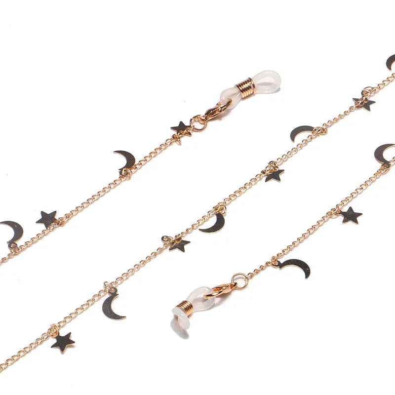 Fashion Copper Star Moon Glasses Chain