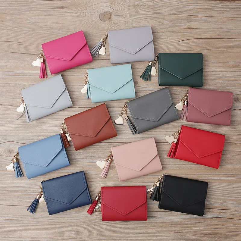 Women'S Solid Color Pu Leather Light Grey Light Green Dark Grey Magnetic Buckle Wallets