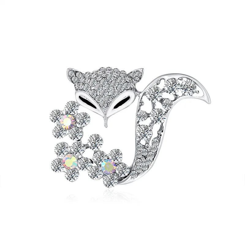 Simple Fox Alloy Rhinestone Brooch Cwholesale