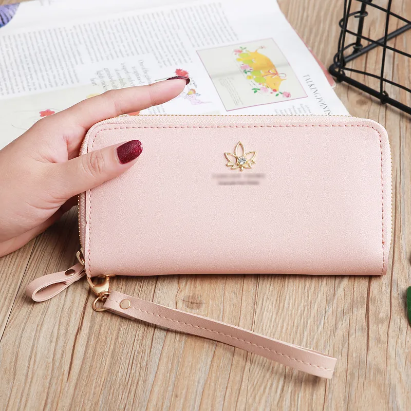 Korean Mid-length Maple Leaf Zipper Wallet Wholesale