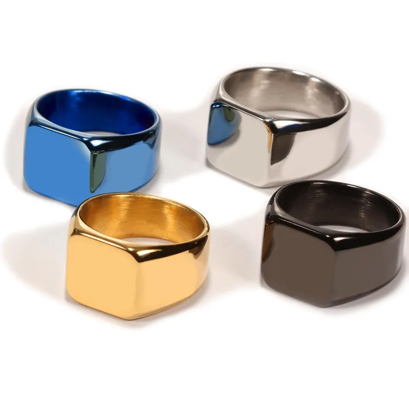 Fashion Square Titanium Steel Polishing No Inlaid Men's