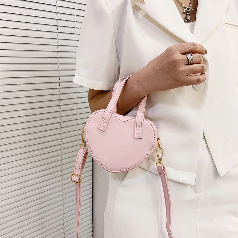 Korean Style Fashion Cute Heart-shaped Pu Small Bag