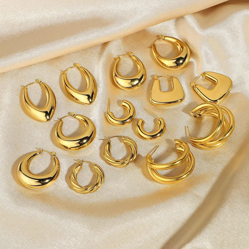 Geometric Plating 304 Stainless Steel Earrings