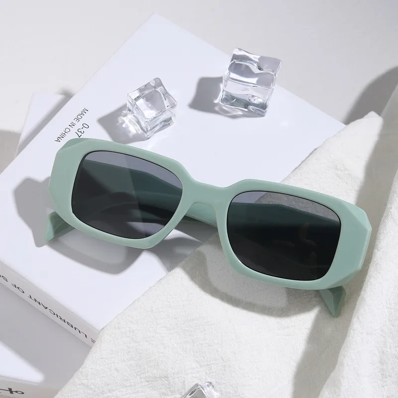Fashion Square Rhombus Polygonal Frame Multicolor Sunglasses