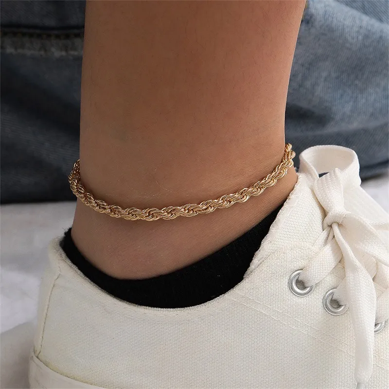Fashion Flower 304 Stainless Steel Titanium Steel Plating No Inlaid 14K Gold Plated Women'S Anklet