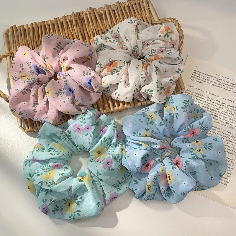 Korean Style Cute Flower Fabric Solid Color Head Rope Wholesale