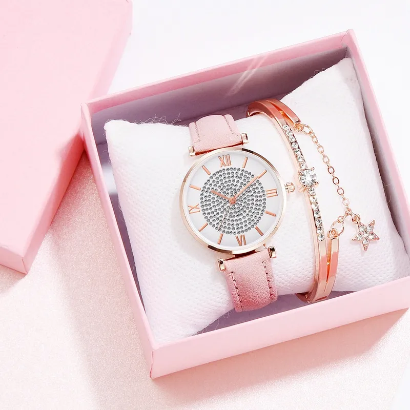 Fashion Rhinestone Gypsophila Stacking Watch
