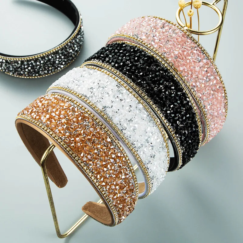 Wholesale Jewelry Baroque Flash Diamond Wide-brimmed Headband Nihaowholesale