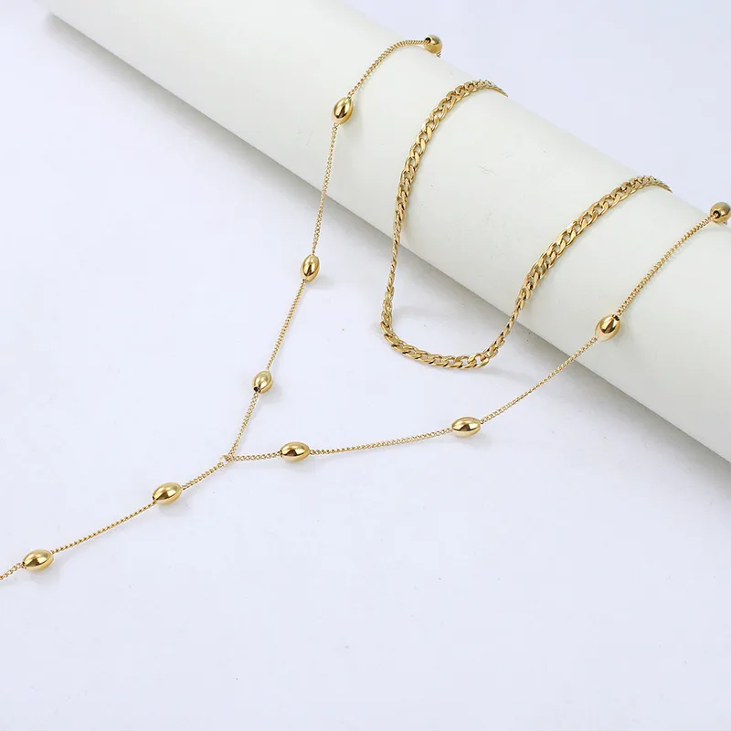Wholesale Jewelry Geometric 304 Stainless Steel Patchwork Plating Necklace